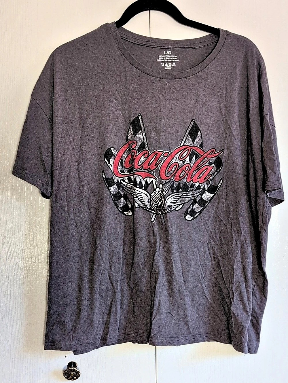 Coca-Cola Graphic Short Sleeve Tee Gray Large